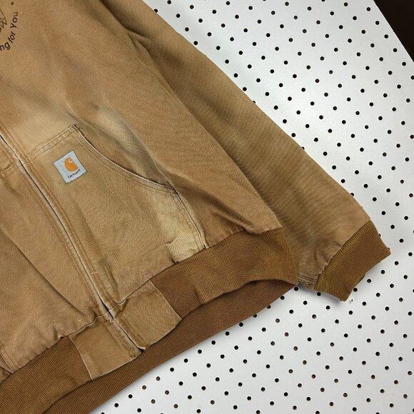 Vintage Carhartt Active Jacket 2XL XXL Plaid Lined Faded Work Wear MLGW Memphis - Picture 4 of 9